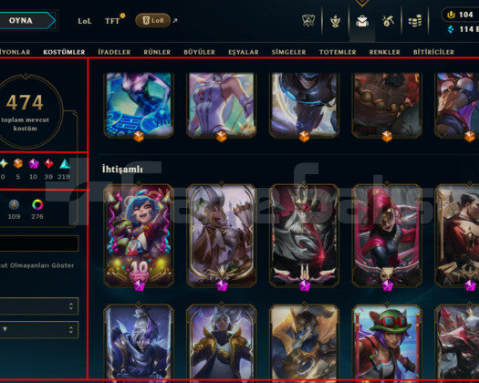 EUW / 1097 LEVEL / 474 SKIN / 10 İHTİŞAMLI / +MAIL