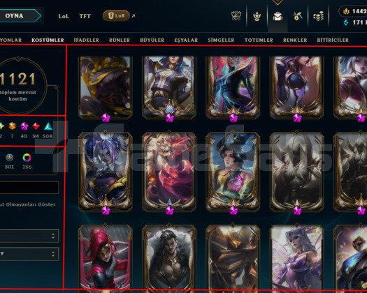 EUW / 579 LEVEL / 1121 SKIN / 40 İHTİŞAMLI / +MAIL
