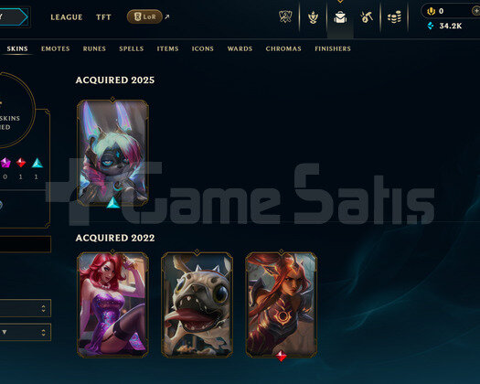 EUW Unranked | 4 Kostüm - 34K Mö | LoL Hesap