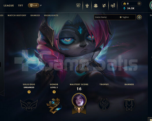 EUW Unranked | 4 Kostüm - 34K Mö | LoL Hesap