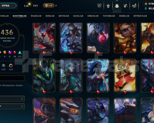 EUW / 269 LEVEL / 436 SKIN / 2786 RP /+MAIL KAÇMAZ