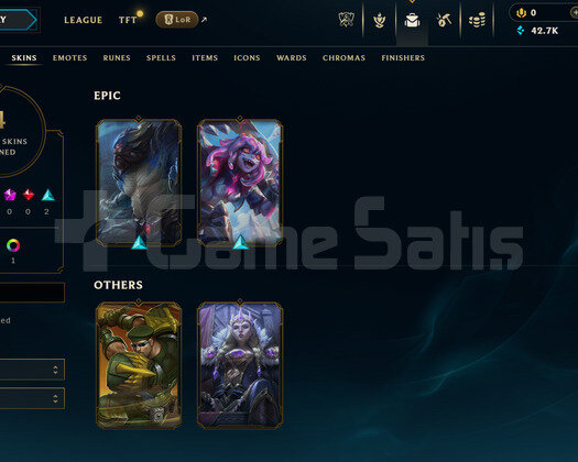 EUW Gold 3 | 4 Kostüm - 42K Mö | LoL Hesap