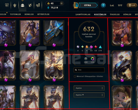 542 LEVEL / 632 SKIN / 33 İHTİŞAMLI / +MAIL KAÇMAZ