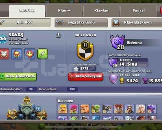 FULL+FULL CLASH OF CLANS HESABİ!!!!!