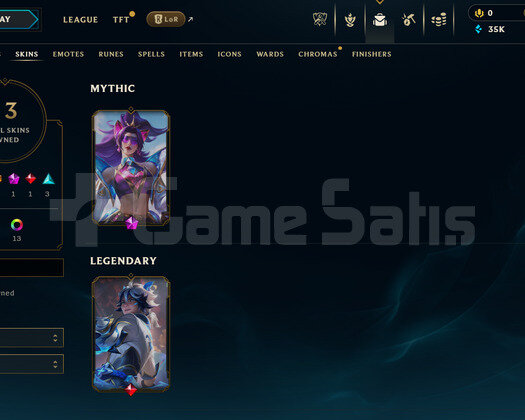 TR Zümrüt 2 | 13 Kostüm - 35K Mö | LoL Hesap