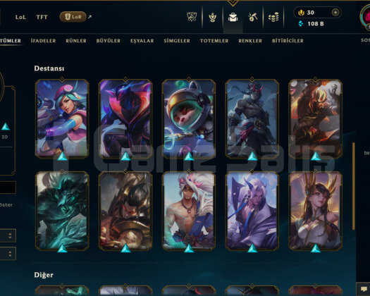 TR/132 LEVEL / 24 SKİN / 94 HERO +100K ÖZ+MAİL