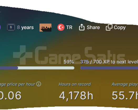 69 Level 839 Değerinde Steam Hesabı