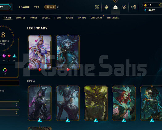 TR Zümrüt 4 | 18 Kostüm - 69 Hero | LoL Hesap