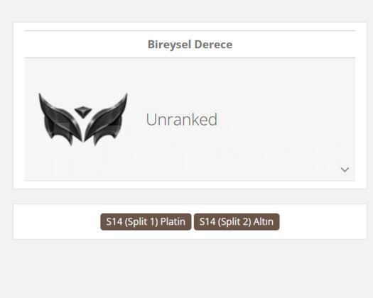 GEÇEN SEZON PLAT / DERECELİ HAZIR / UNRANKED