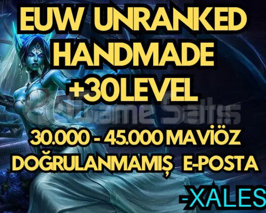 EUW UNRANKED HANDMADE 30-45K+ MÖ 30 Level