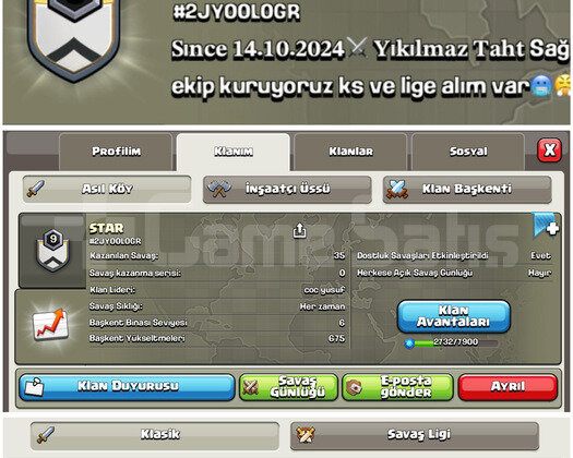 9 Level STAR Klanı Başkent 6 Fırsat Klanı