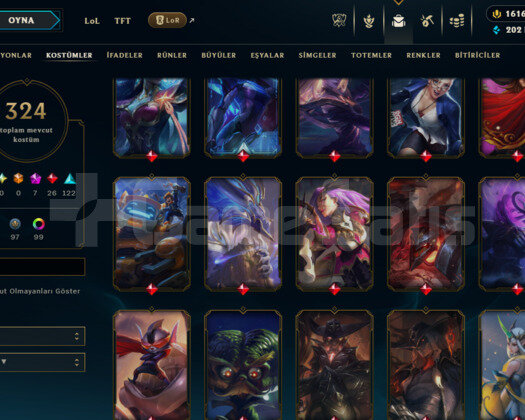 EUW / 424 LEVEL / 324 SKIN / 1616 RP / +MAIL