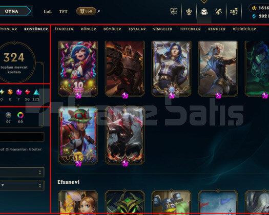 EUW / 424 LEVEL / 324 SKIN / 1616 RP / +MAIL