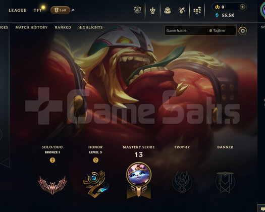 EUW Bronz 1 | 1 Kostüm - 55K Mö | LoL Hesap