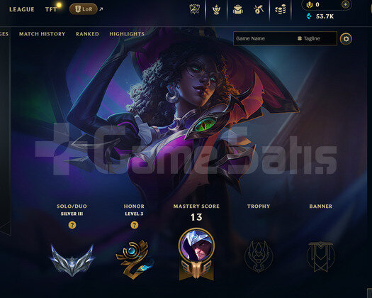 EUW Silver 3 | 1 Kostüm - 53K Mö | LoL Hesap