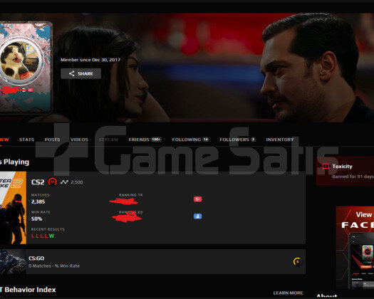 22 YILLIK 2500 ELO STEAM HESABI 6 DIGIT ÇOK NADİR