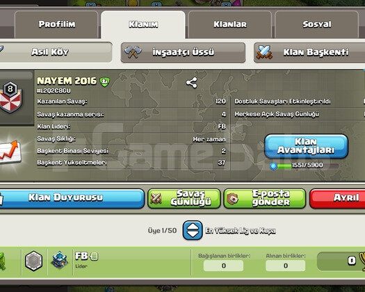 8 SEVİYE KLAN 2 SEVİYE BAŞKENT