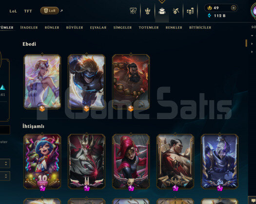 518 KOSTÜM 338 LVL 112K+ ÖZ EFSANE MAİL HESAP