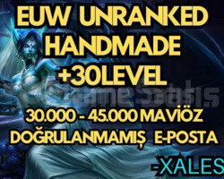 EUW UNRANKED HANDMADE 30-40K+ MÖ 30 Level