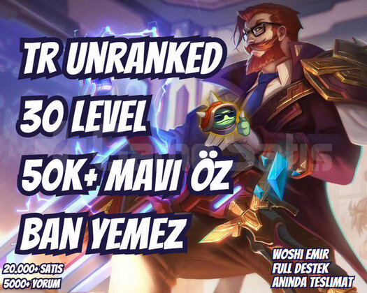 BAN YEMEZ! TR 50K+ MAVİ ÖZ VIP 30 LEVEL UNRANKED