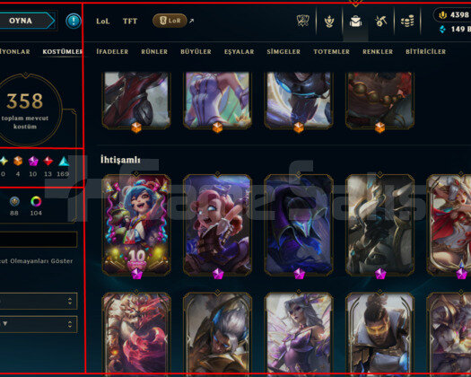 433 LEVEL/ 358 SKIN / 10 İHTİŞAMLI/ 4398 RP/ +MAIL