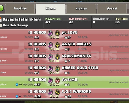ACİL SATILIK 5 SEVİYE KLAN