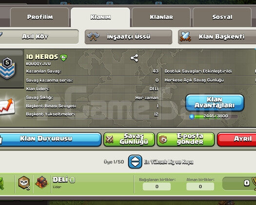 ACİL SATILIK 5 SEVİYE KLAN
