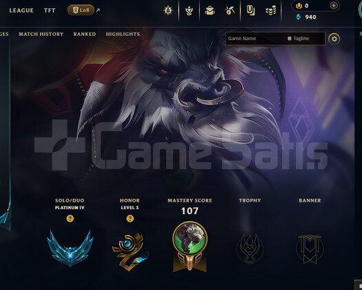 EUW Plat 4 | 3 Kostüm - 29 Hero | LoL Hesap