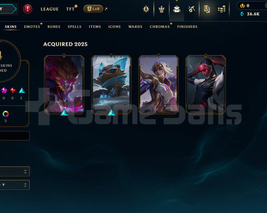 EUW Gold 2 | 4 Kostüm - 36K Mö | LoL Hesap