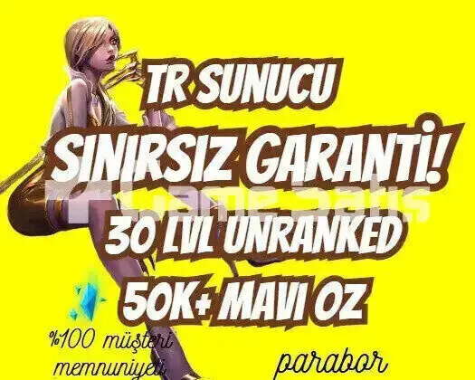 TR SINIRSIZ GARANTİ +50K ÖZ 30 LVL UNRANKED VIP