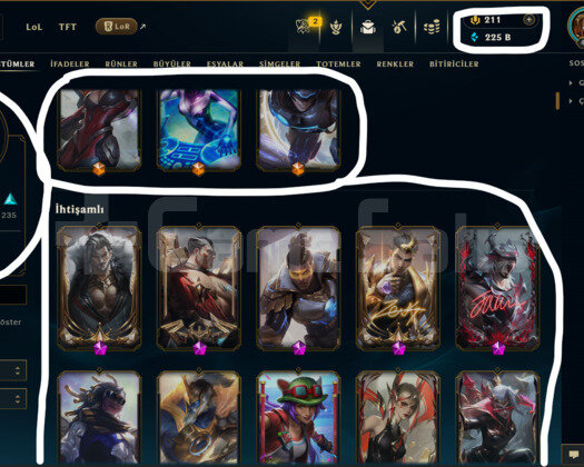 EUW/ 497 LEVEL / 465 SKİN / FUL HERO +MAİL