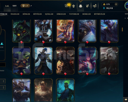 EUW/ 448 LEVEL / 338 SKİN / FUL HERO +MAİL