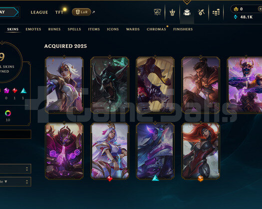 EUW Plat 3 | 9 Kostüm - 48K Mö | LoL Hesap