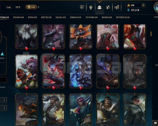 EUW/ 672 LEVEL / 756 SKİN / FUL HERO +MAİL