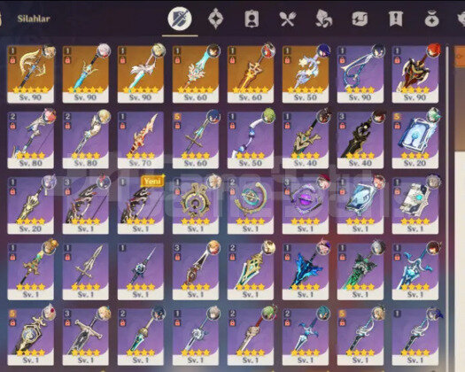 AR55 Diluc Skinli 10 5Star Karekter 6 5star weapon