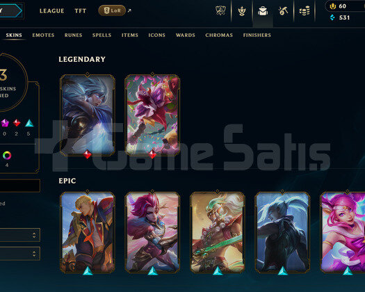 EUW Unranked | 13 Kostüm - 49 Hero | LoL Hesap