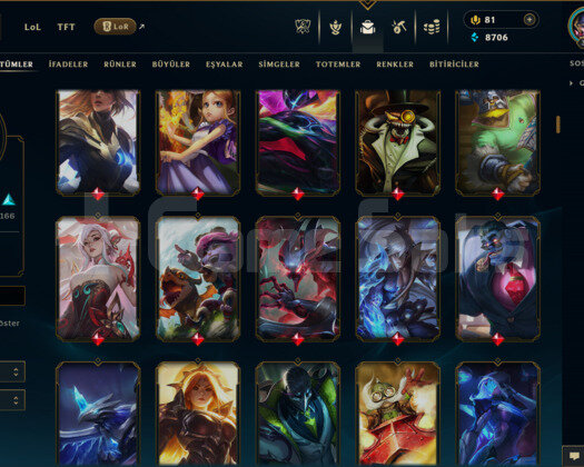 EUW / 332 LEVEL / 330 SKİN / FUL HERO +MAİL