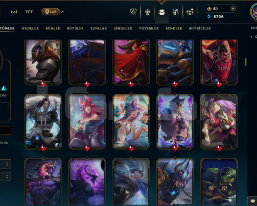 EUW / 332 LEVEL / 330 SKİN / FUL HERO +MAİL