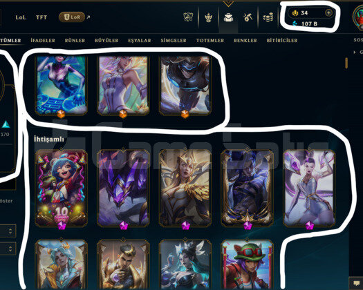 EUW / 419 LEVEL / 394 SKİN / FUL HERO +MAİL