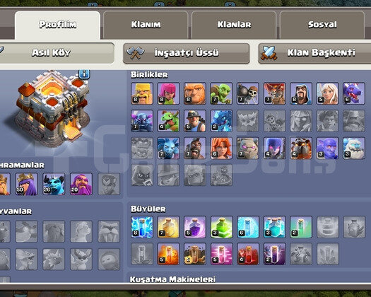 Uyguna belediye 11 Max  clash of clans hesabi