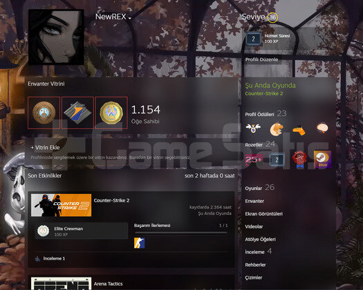 36 LVL STEAM 3 MADALYALI  3600 ÖVGÜ 2100 SAAT