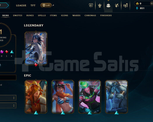 EUW Unranked | 11 Kostüm - 48 Hero | LoL Hesap