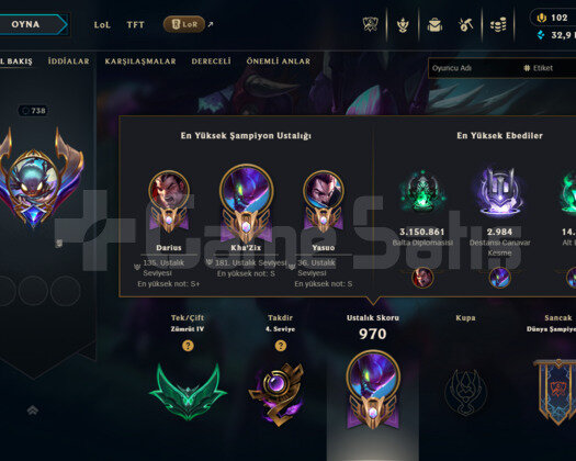 LEAGUE OF LEGENS EUW 10 YILLIK SATILIK MAİN HESAP