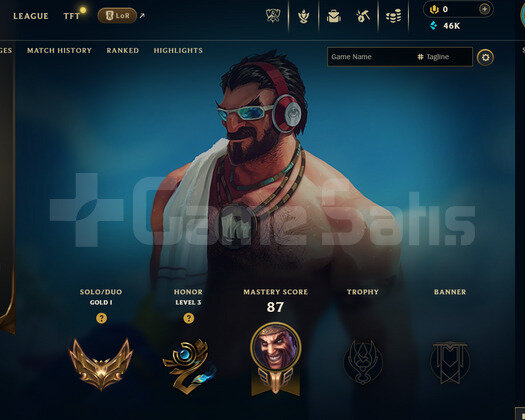 TR 67 WR Gold 1 | 2 Kostüm - 46K Mö | LoL Hesap