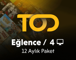 TOD TV 12 Aylık Eğlence Paketi 4 Ekran