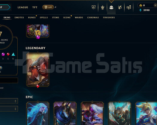 EUW Unranked | 7 Kostüm - 42 Hero | LoL Hesap