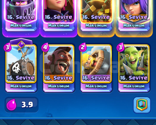 65 seviye 8 maxlı cr + 139 level bb12 coc