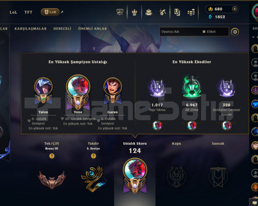 165 LVL + 58 SKİN + 137 HERO +BRONZ III