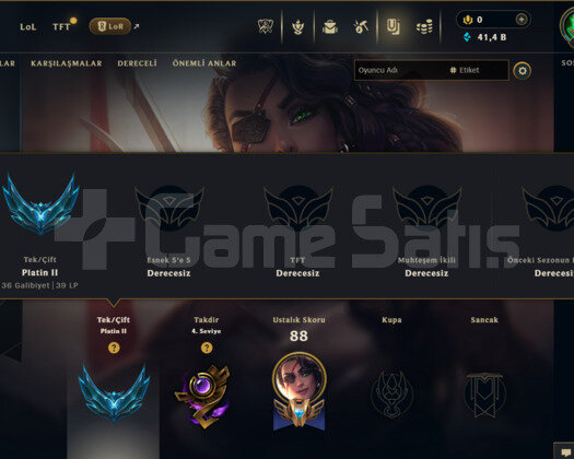 EUW PLAT 2 64WR +38LP GAİNİ 41K MAVİ ÖZ HİGH ELO