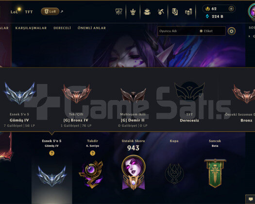 919 KOSTÜM 1032 LVL 224K+ ÖZ EFSANE MAİL HESAP